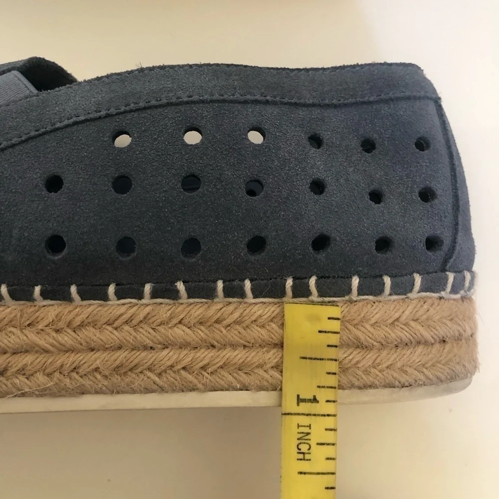 Steve Madden Women’s Widmer Suede Espadrille Platform Perforated Sneaker Size 11
